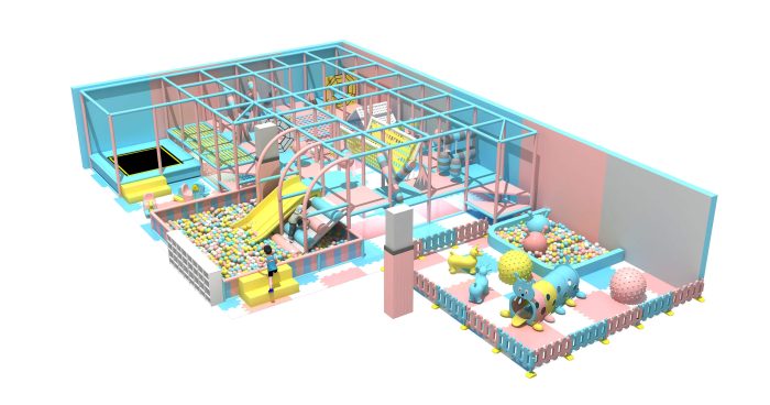 Colored commercial indoor playground