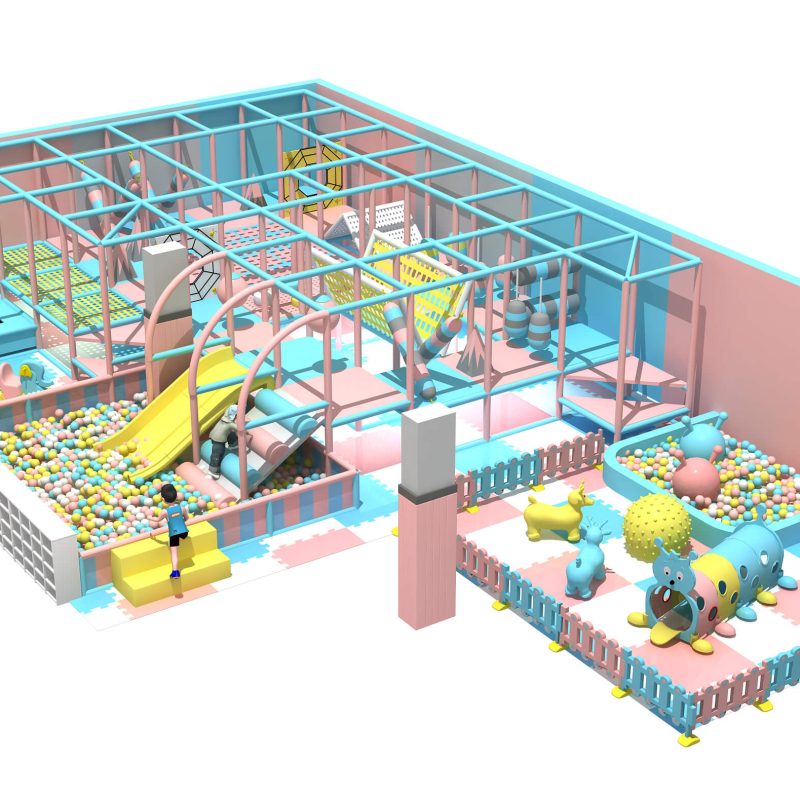 Colored commercial indoor playground