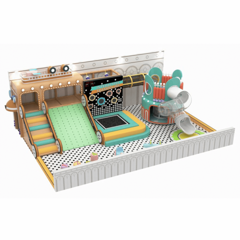 Indoor playground equipment with silde
