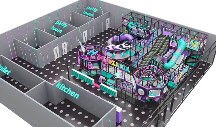 Cyberpunk science and technology indoor playground - Image 5