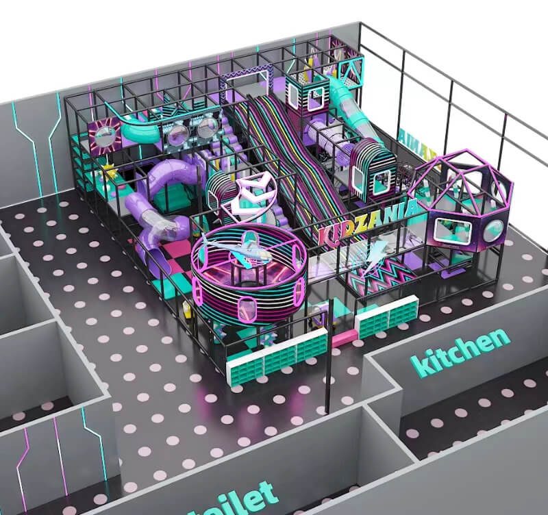 Cyberpunk science and technology indoor playground