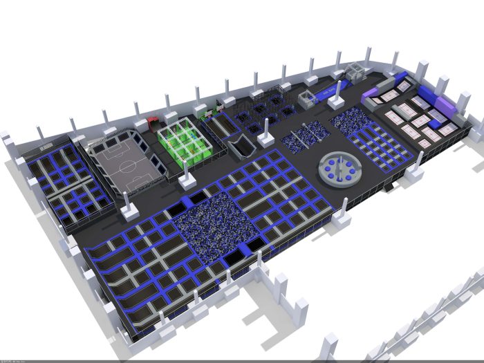 Custom Trampoline Parks Indoor Jump Trampoline Foam Pit Ninja Course