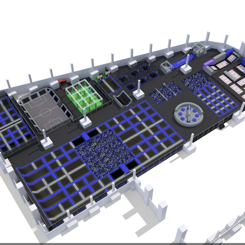 Custom Trampoline Parks Indoor Jump Trampoline Foam Pit Ninja Course