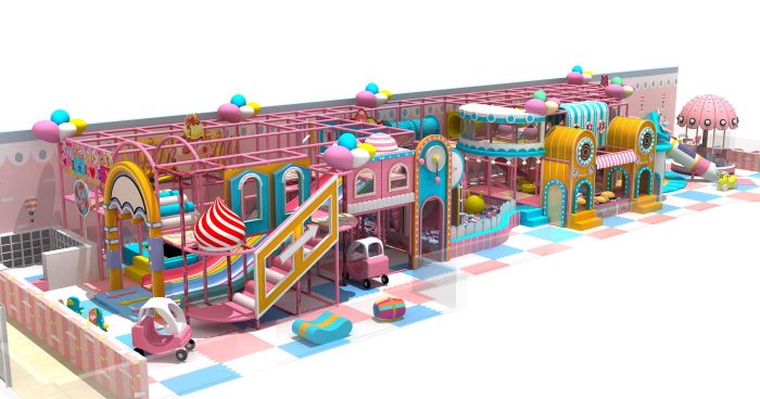 Pink candy theme indoor playground/amusement park for sale
