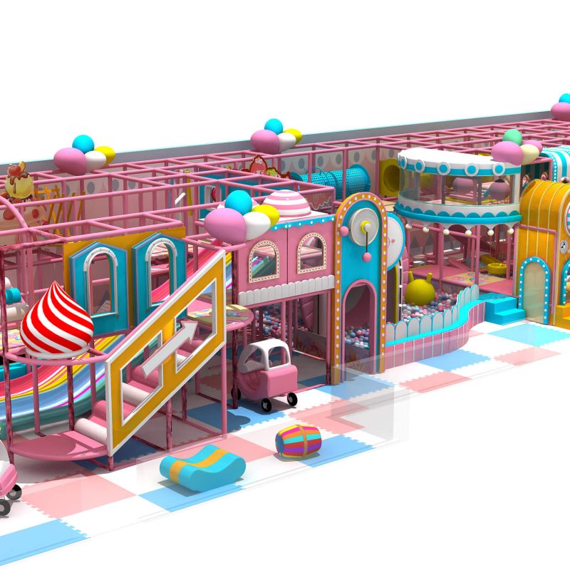 Pink candy theme indoor playground/amusement park for sale