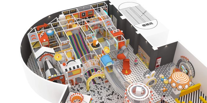 Customize the space style indoor playground trampoline park. - Image 2