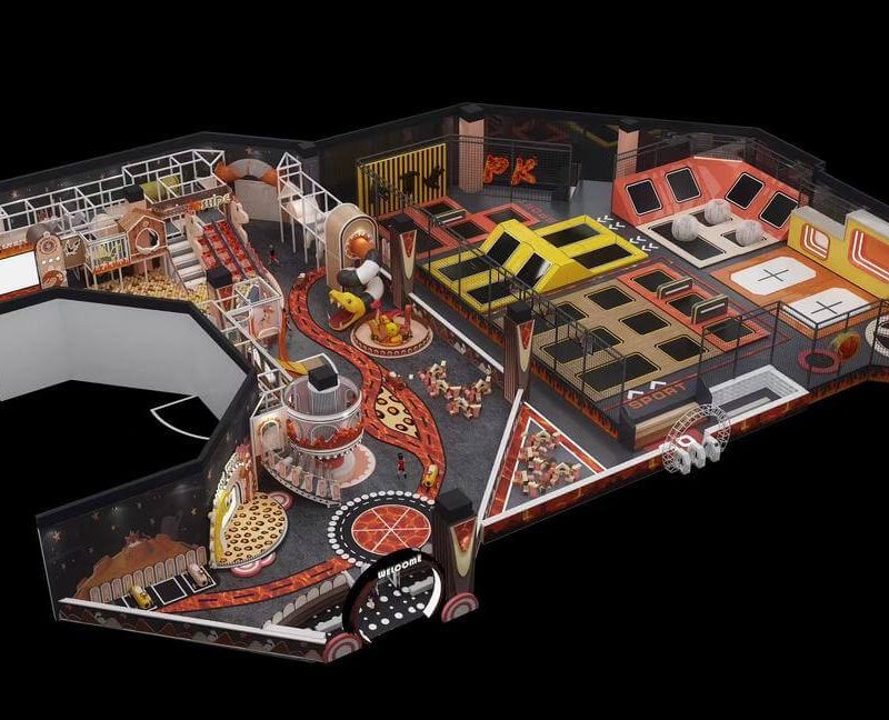 Magma theme trampoline indoor playground