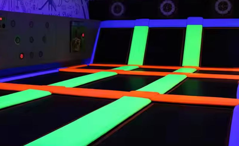 Fluorescent Glow Trampoline Park for Kids
