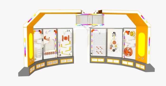 Customized Space Station Kids Indoor Play Ground Climbing Ball Pool Interactive Suction Ball Wall Kids Space