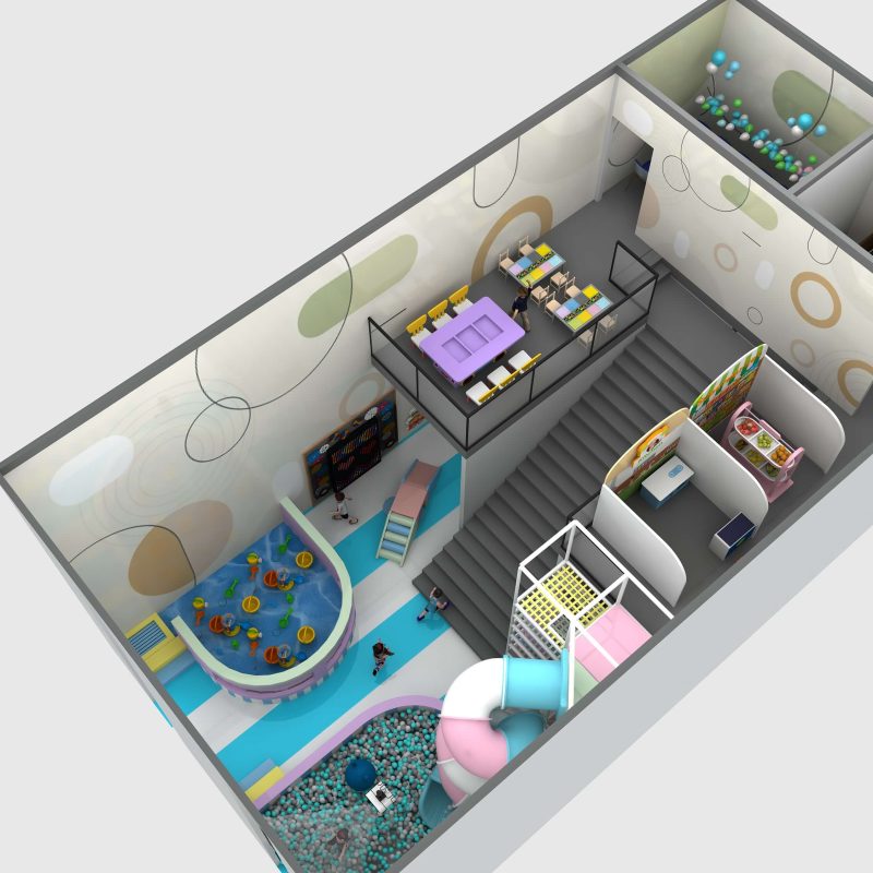 Customized High Quality Multi-fun Children's Themed Indoor Playground with Multiple Large Slides