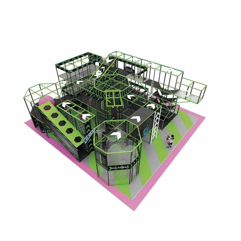 Newest Ninja Tag Interactive Arena Indoor Multi-levels Assault Course