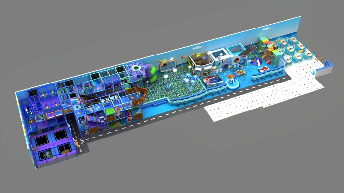 Customized Ocean Theme Indoor Playground Water Soft Play Equipment Slide Trampoline Marine