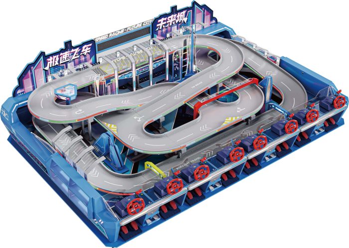 Remote control racetrack automobile toy