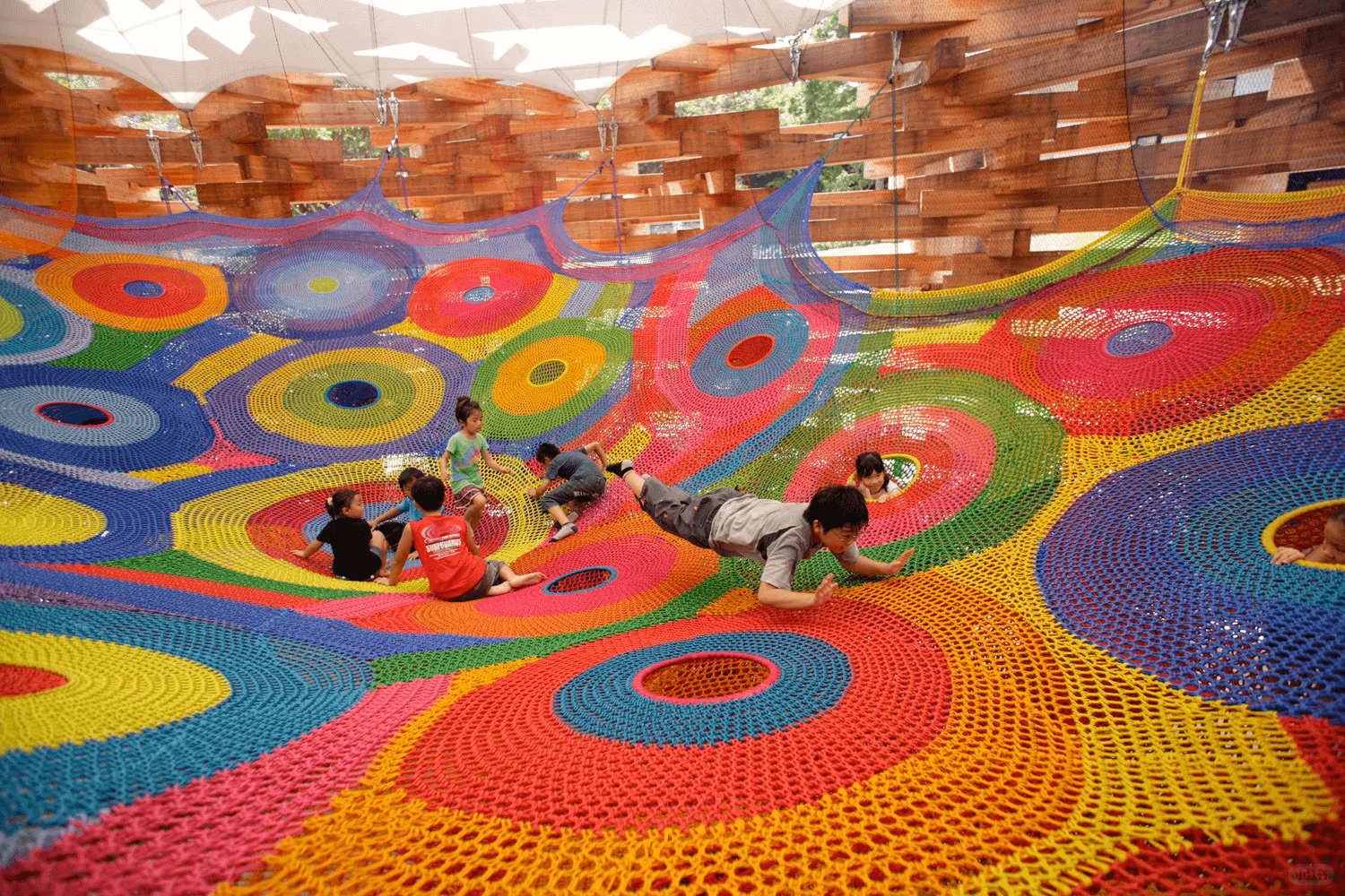 Rainbow Net Playground rainbow climbing net - Image 3